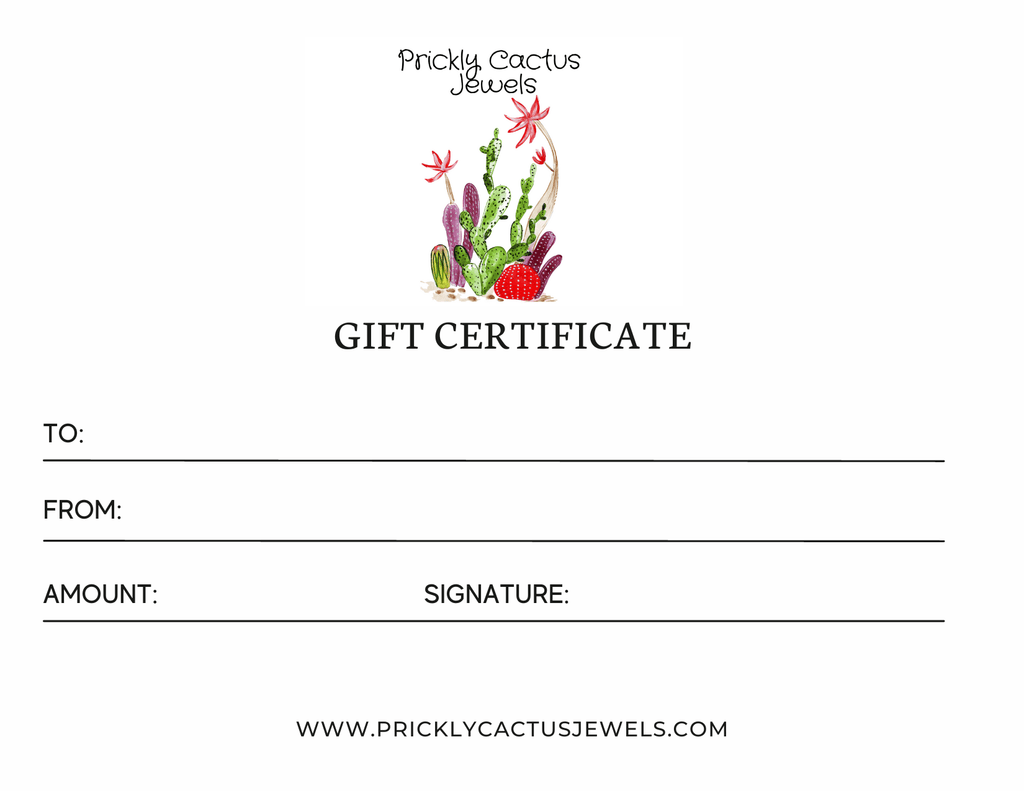 Prickly Cactus Gift Card PCJ Gift Card Product Tag