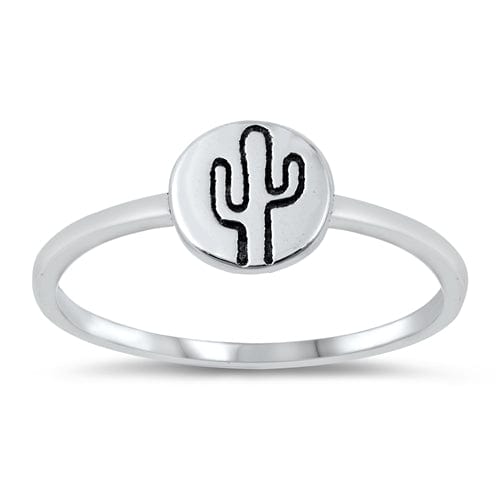 Prickly Cactus Ring 5 Etched Cactus Ring Product Tag