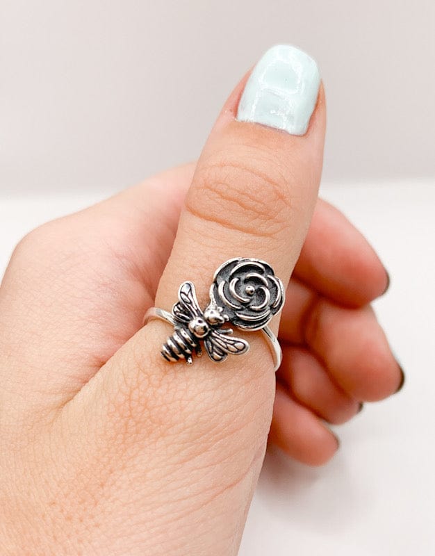 Prickly Cactus Ring Bee & Flower Ring Product Tag