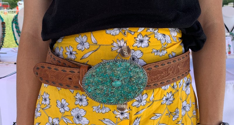 Prickly Cactus Buckle Oval Belt Buckle, "The Dolly" Product Tag
