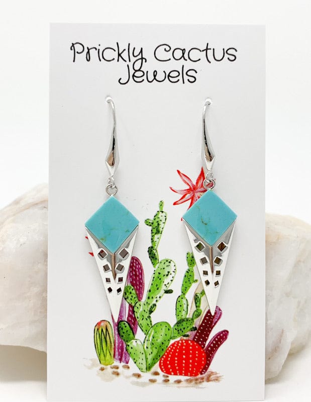 Prickly Cactus Earrings Arrowhead Earrings Product Tag