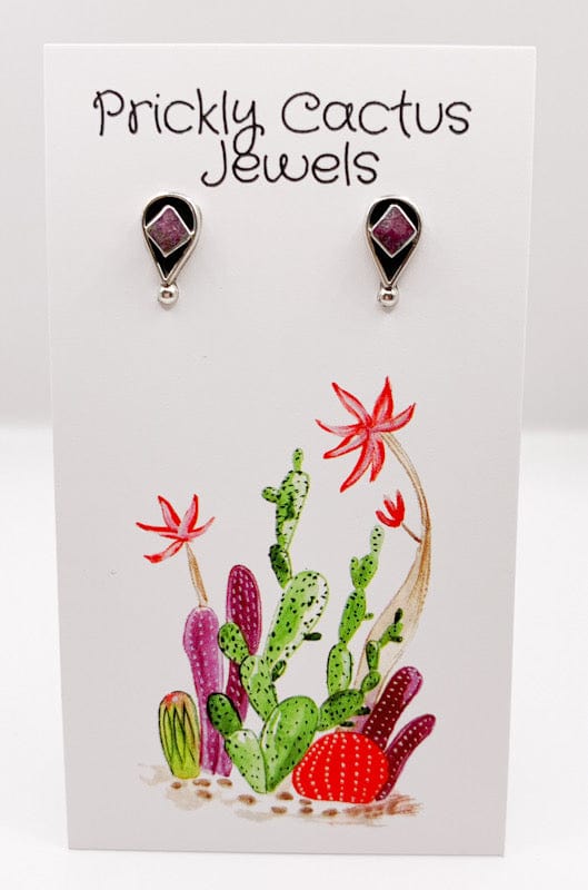 Prickly Cactus Earrings Dainty Turquoise Inlay Earrings Product Tag