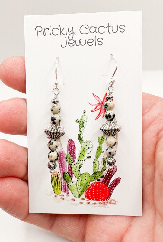 Prickly Cactus Earrings Logan Earrings - Dalmatian Jasper Product Tag