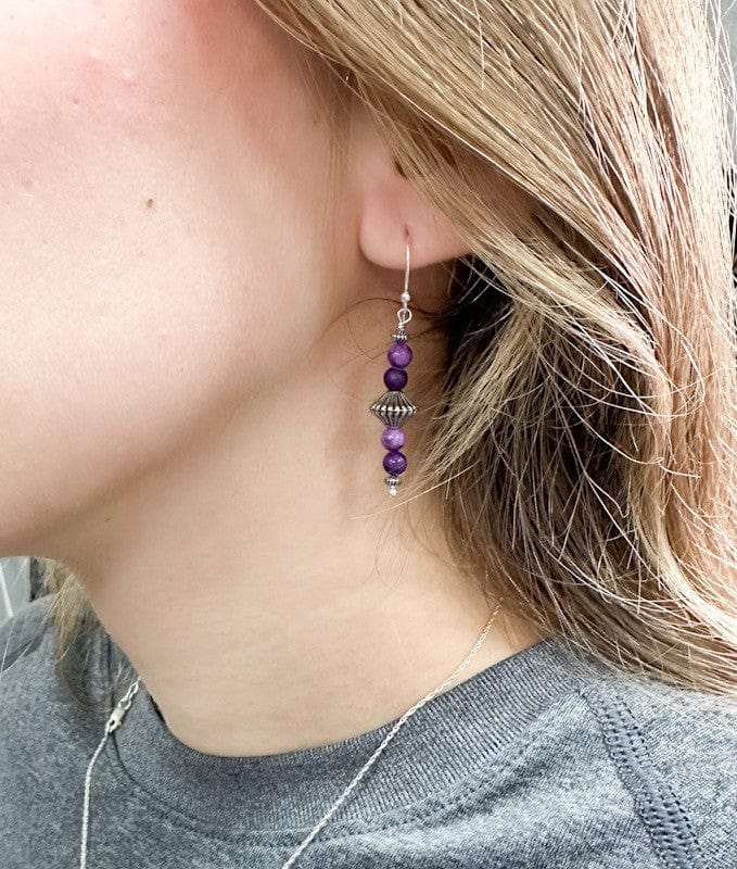 Prickly Cactus Earrings Logan Earrings - Purple Agate Product Tag