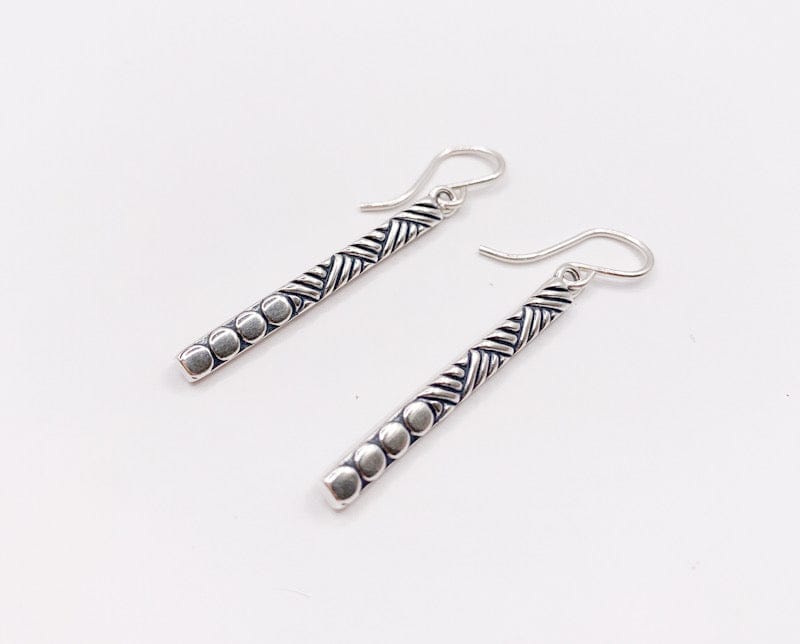Prickly Cactus Earrings Silver Bar Earrings Product Tag