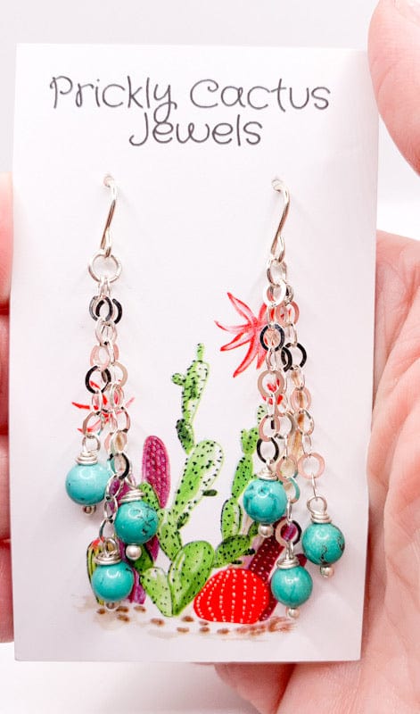 Prickly Cactus Earrings Turquoise Trailblazer Earrings Product Tag