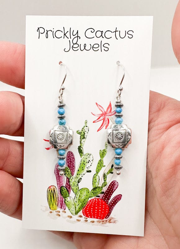 Prickly Cactus Earrings Willow Earrings - Turquoise Product Tag