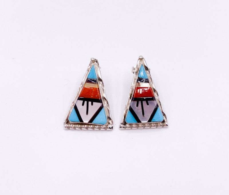 Prickly Cactus Jewels Earrings Triangle Inlay Post Earrings Product Tag