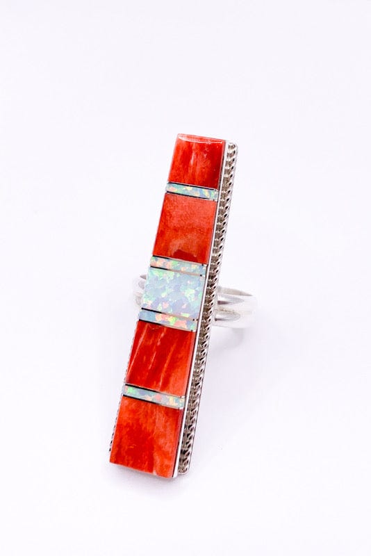 Prickly Cactus Jewels Ring Rectangle Inlay  Ring Product Tag