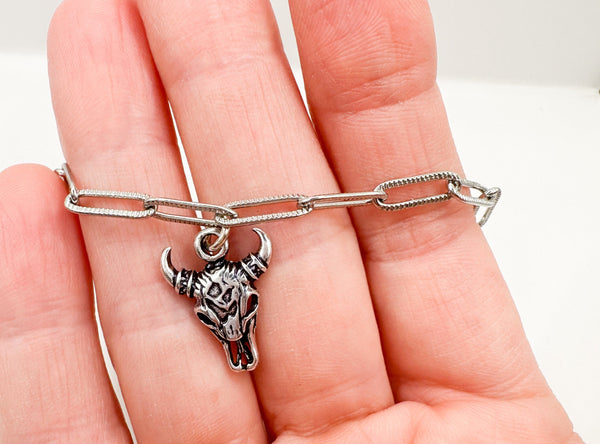 Buffalo sales skull necklace