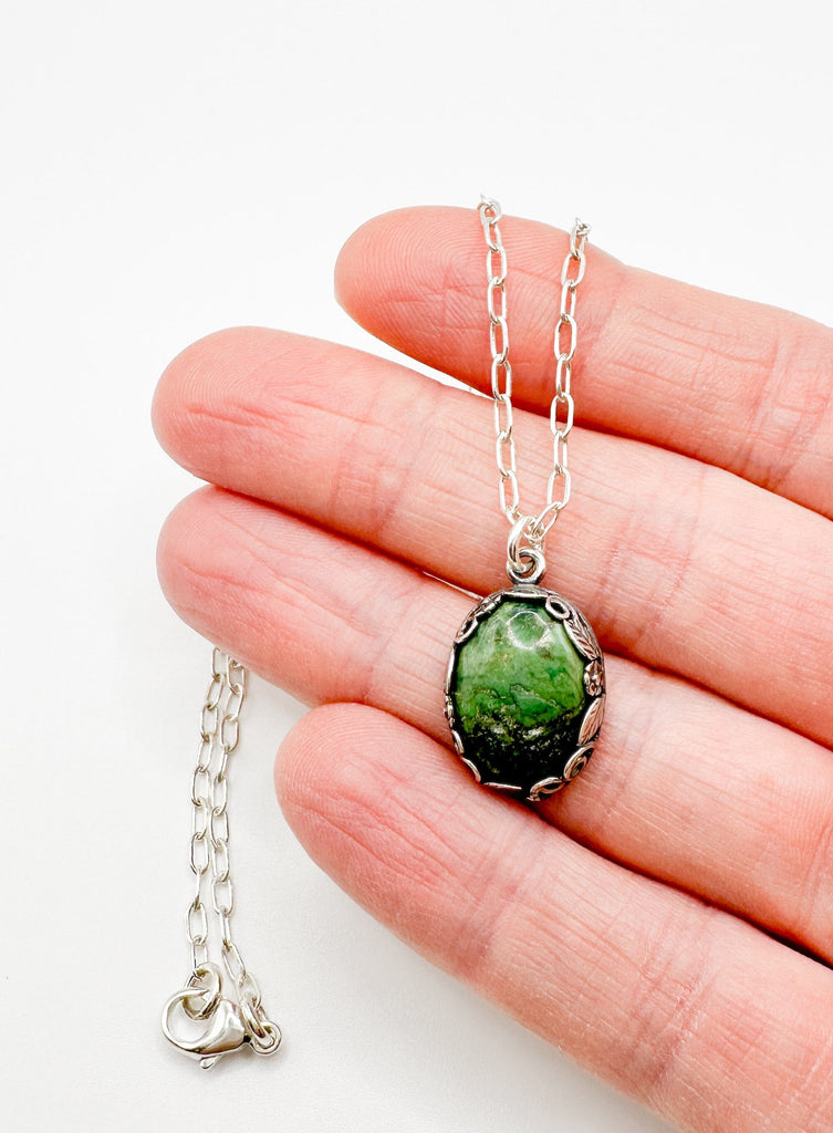 Prickly Cactus Necklace Green Turquoise Pendant Necklace Product Tag