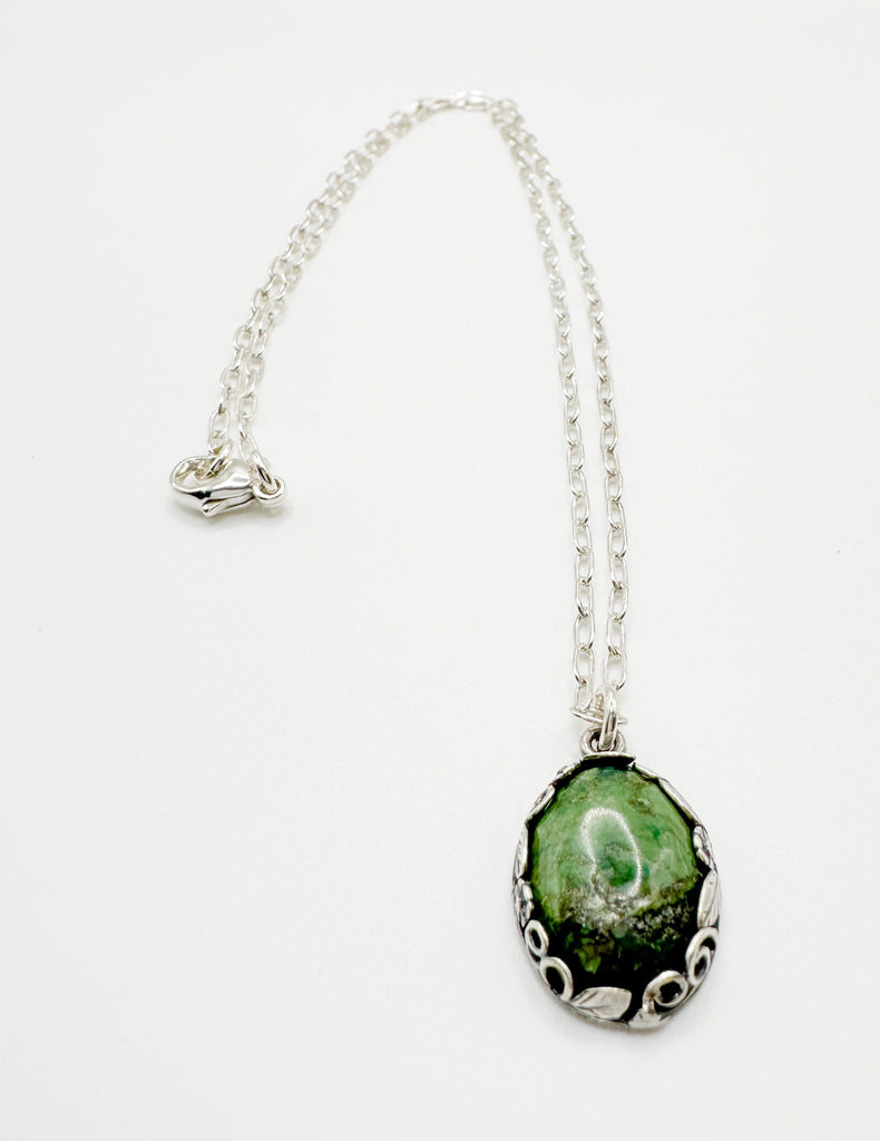 Prickly Cactus Necklace Green Turquoise Pendant Necklace Product Tag