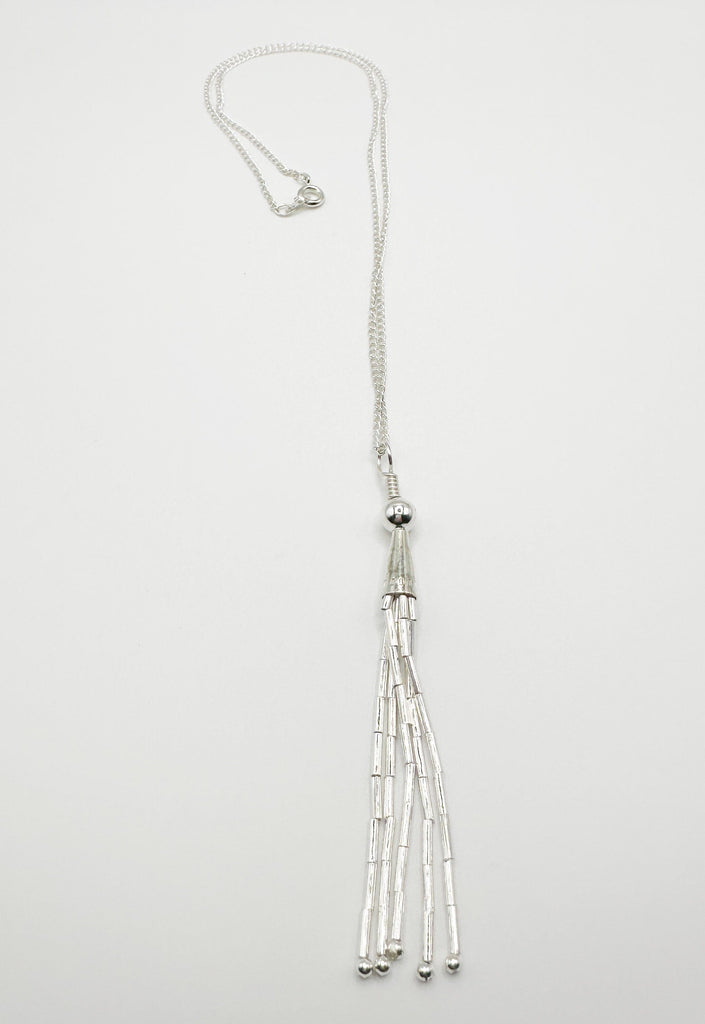 Prickly Cactus Necklace Silver Tassel Necklace Product Tag