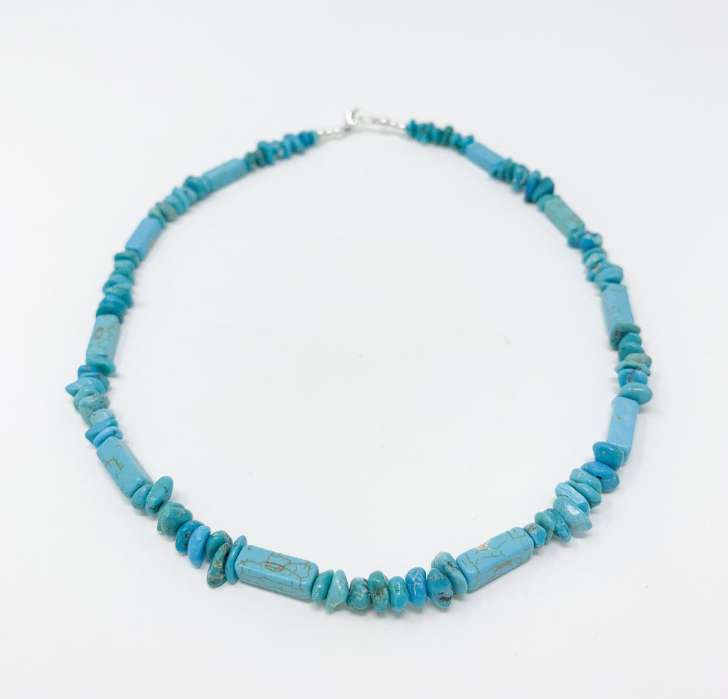Prickly Cactus Necklace Turquoise Nugget and Magnesite Tubes Necklace - Men's Product Tag