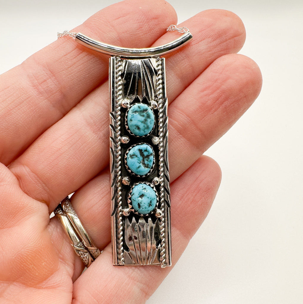 Prickly Cactus Necklace Turquoise Slider Necklace Product Tag