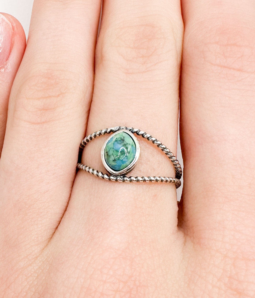 Prickly Cactus Ring 6 Turquoise Split Ring Product Tag