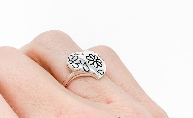Prickly Cactus Ring 7 Daisy Heart Ring Product Tag