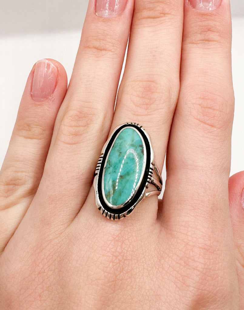 Prickly Cactus Ring 8 Madre Turquoise Ring Product Tag