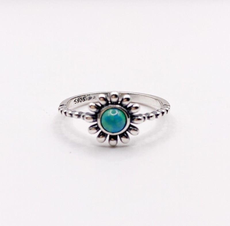 Prickly Cactus Ring 8 Turquoise Flower Ring Product Tag