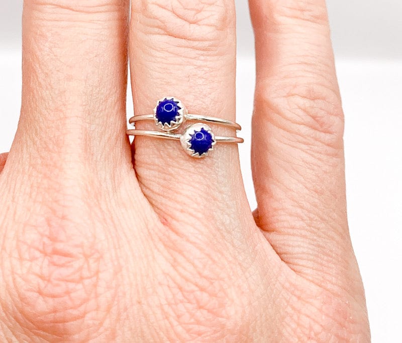 Prickly Cactus Ring Blue Lapis Stack Ring Product Tag