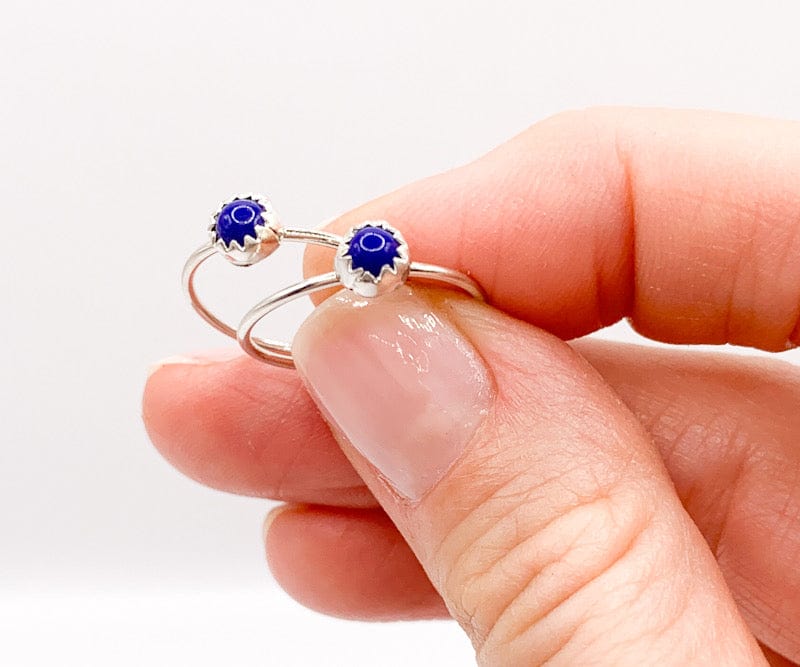 Prickly Cactus Ring Blue Lapis Stack Ring Product Tag