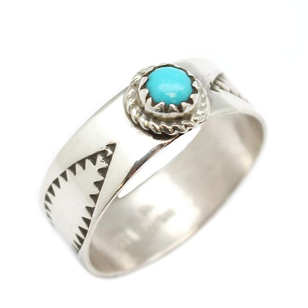 Prickly Cactus Ring Stamped Turquoise Ring Product Tag