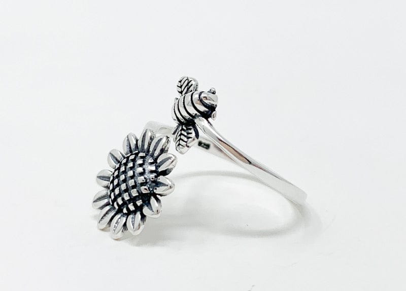 Prickly Cactus Ring Sunflower & Bee Ring Product Tag
