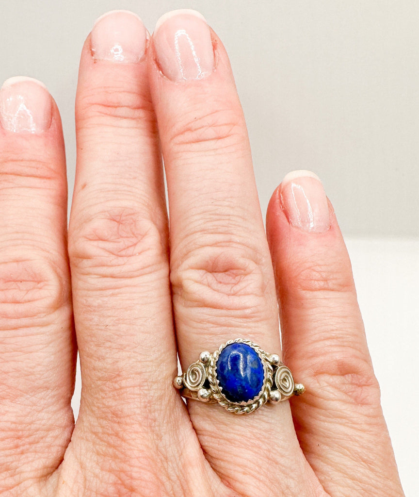 Prickly Cactus Ring Swirl Ring - Blue Lapis Product Tag