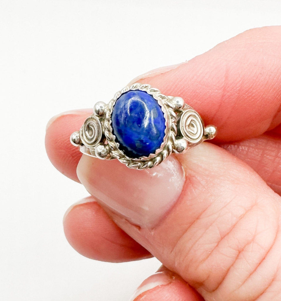 Prickly Cactus Ring Swirl Ring - Blue Lapis Product Tag